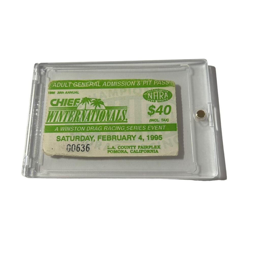Vtg 90's 1995 NHRA CHIEF WINTERNATIONALS WINSTON DRAG RACING 3"x 2" TICKET STUB